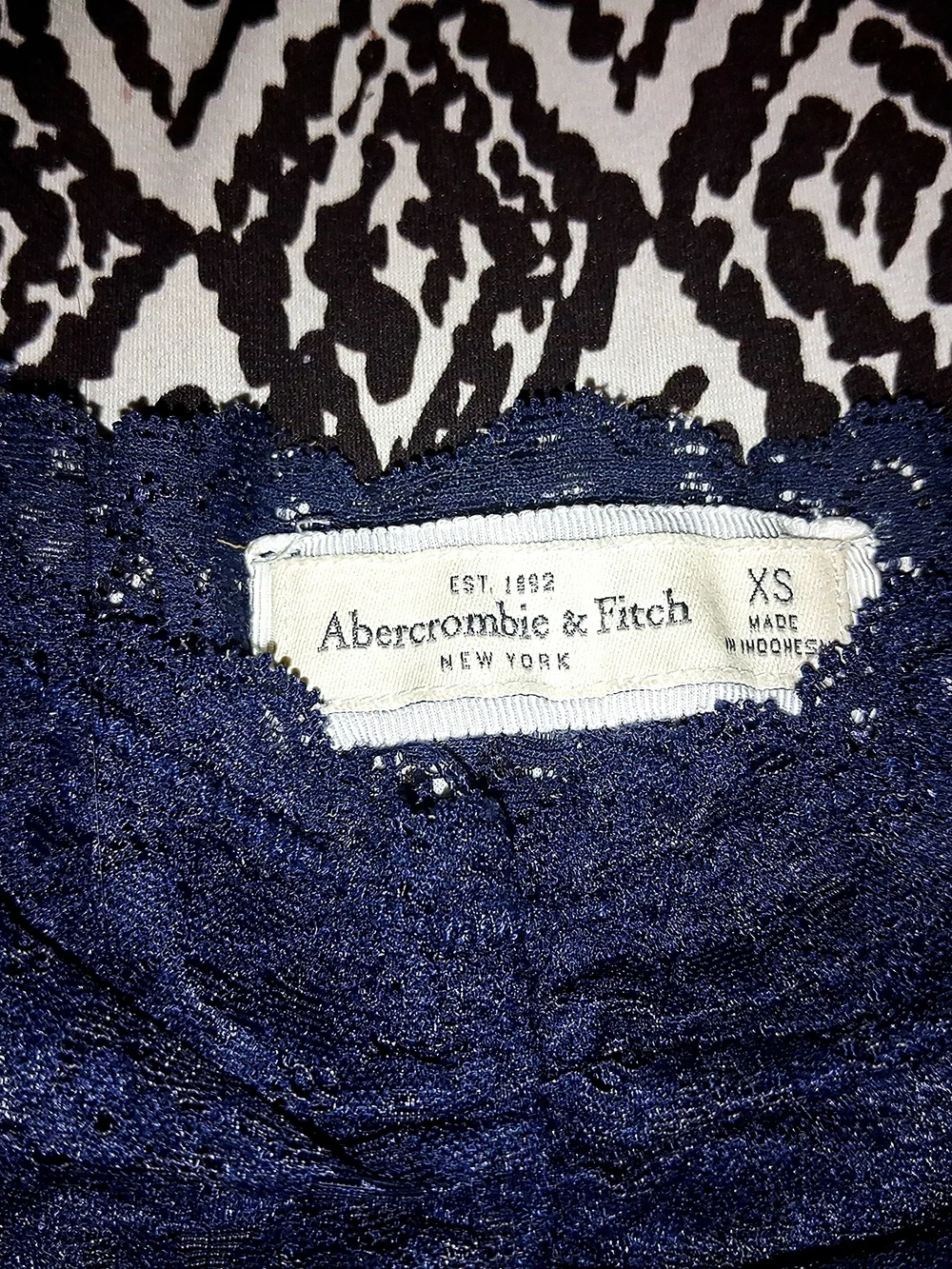 Abercrombie & Fitch Navy Blue Lace Camisole
